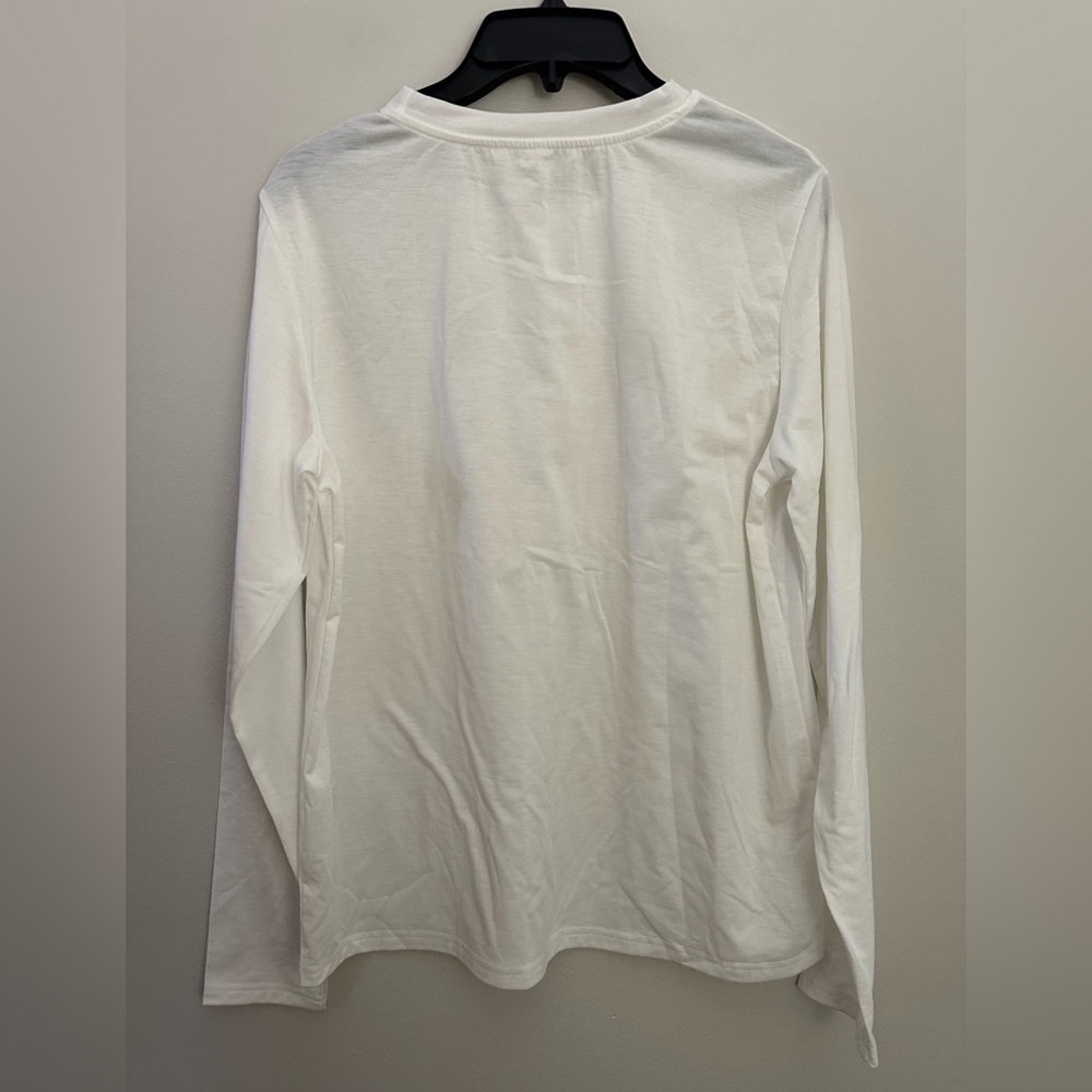 Faith Graphic Long Sleeve Tee Medium White NWOT - Picture 5 of 6
